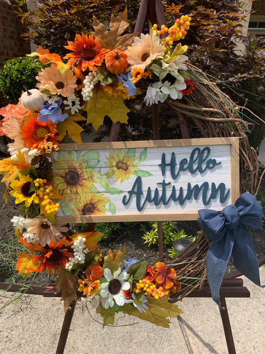 Hello Autumn Wreath 24”