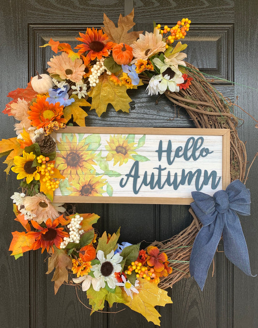 Hello Autumn Wreath 24”