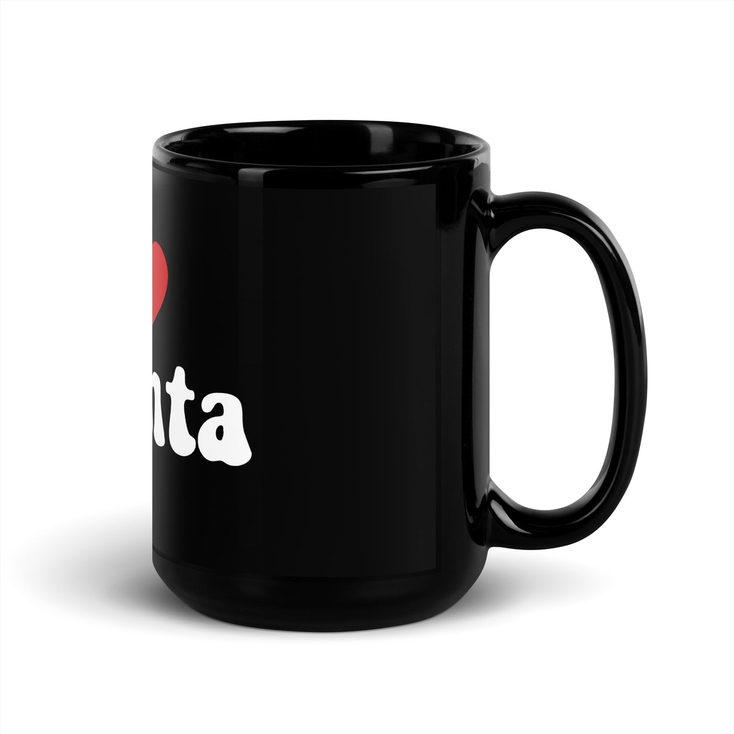 I Love Atlanta Black Glossy Mug