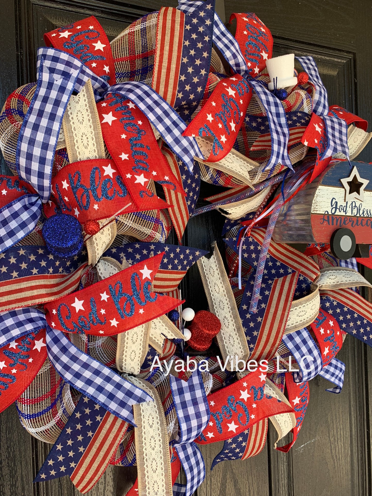 God Bless America Wreath 18”